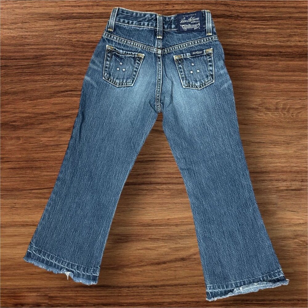 NEW Levis Strauss Signature Girls Rhinestone Jeans Size 6X Frayed Hem Denim - Picture 5 of 9